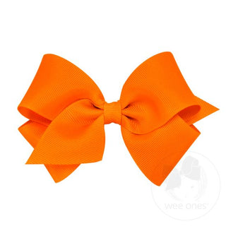 Small Classic Grosgrain Hair Bow- Orange