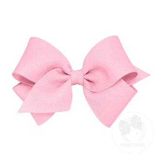 Wee Ones Small Classic Grosgrain Hair Bow (Plain Wrap) - Pearl