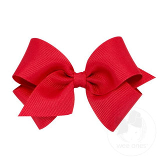 Small Classic Grosgrain Hair Bow- Red