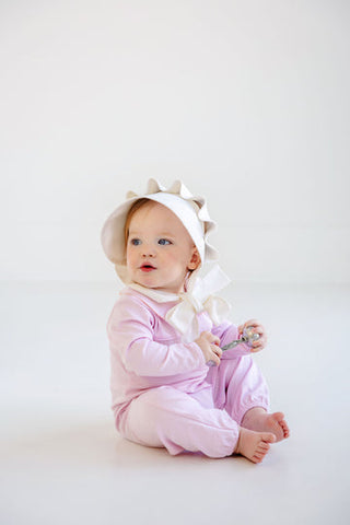 Rigsby Romper - Palm Beach Pink with Seashore Sherbet Bow Smocking