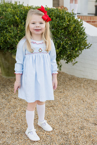 James and Lottie Sara Dress, Smocked Wreath