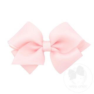 Wee Ones Extra Small Organza and Grosgrain Overlay Hair Bow - Light Pink