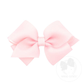Wee Ones Extra Small Organza Grosgrain Overlay Hair Bow - Powder Pink