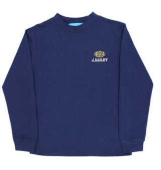 The Bailey Boys Long Sleeve Logo Tee - Football/Navy