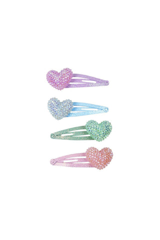 Sparkle Heart Bobble Hair Clips- 4 pack