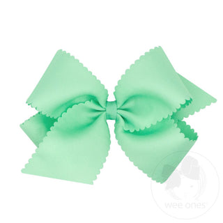 King Grosgrain Hair Bow Scalloped Edge (Mint)