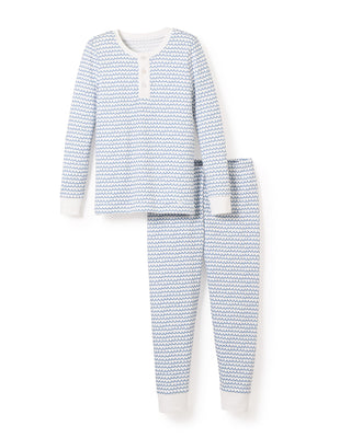 Petite Plume Kid's Pima Snug Fit Pajama Set in La Mer