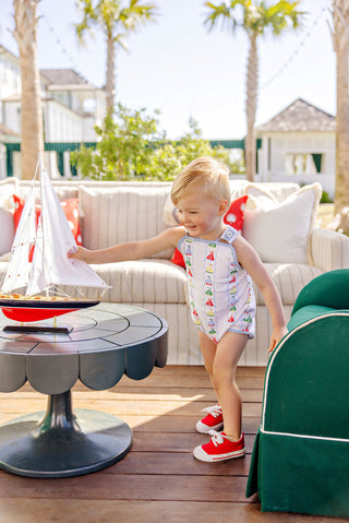 The Beaufort Bonnet Skipper Sunsuit- Set Sail with Beale Street Blue