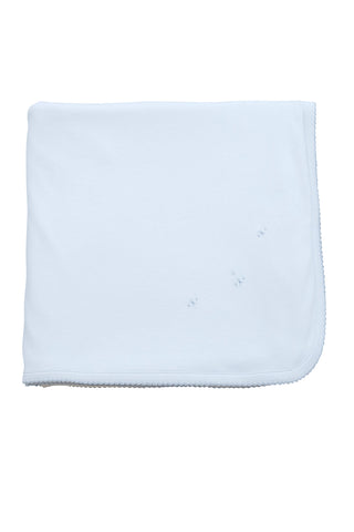 The Proper Peony Small Pima Blanket - Blue