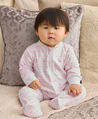 Kissy Kissy - Baby Bows Pink Zip Footie