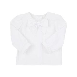 Beatrice Bow Blouse- Worth Avenue White