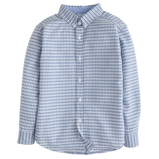 Little English Gray Blue Gingham Button Down Shirt