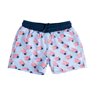 Prodoh American Flag Boogie Board Swim Trunks