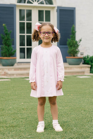 The Proper Peony Scallop Button Front Dress - Pink