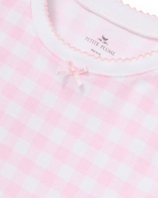 Petite Plume Kid's Pima Snug Fit Pajama Set - Pink Gingham