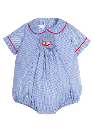 Little English - Chest Smocked Bubble - Fire Truck