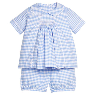 Little English Chest Smocked Short Set - Mayfair Gingham