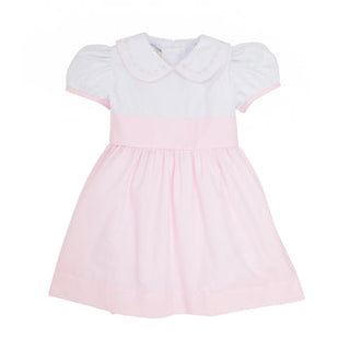 Cindy Lou Sash Dress- Worth Avenue White with Palm Beach Pink