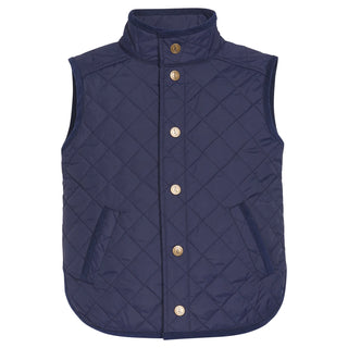 Little English Classic Quilted Vest in Navy