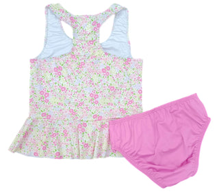 Pre-Order James & Lottie Collette Peplum Swim Fuchsia Floral