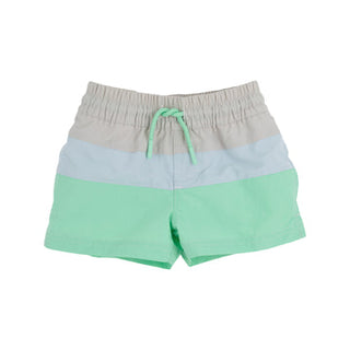 Country Club Colorblock Trunk- Sandy Springs Stone, Buckhead Blue, & Grace Bay Green with Worth Avenue White Stork