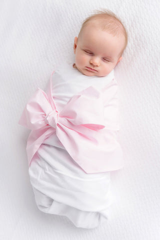 Beaufort Bonnet Bow Swaddle- Palm Beach Pink