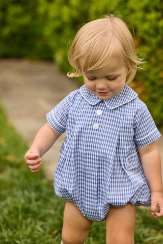 Little English Davant Bubble - Gray Blue Gingham