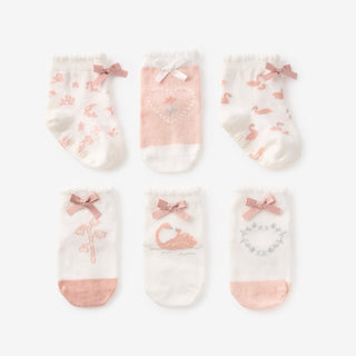 Elegant Baby Swan Non-Slip Baby Socks 6 PK
