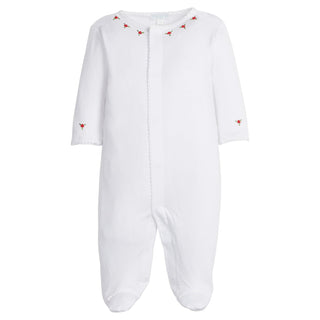 Little English Embroidered Footie - Holly