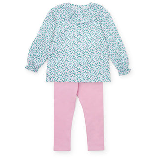 Lila and Hayes - Emma Set Girls' Legging Set - Holly Holiday
