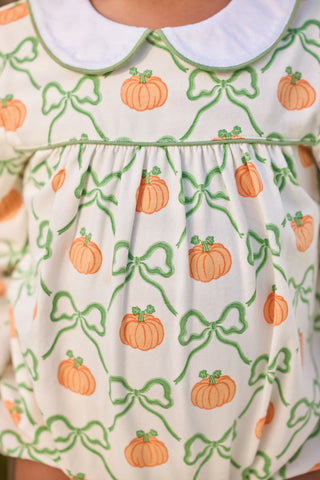 Little English Evelyn Dress in Pumpkin Trellis