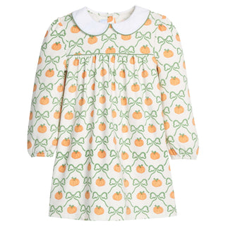 Little English Evelyn Dress in Pumpkin Trellis