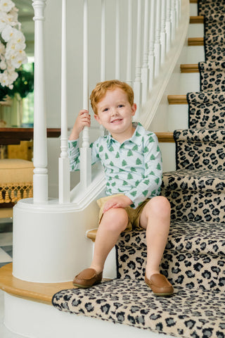 The Proper Peony Boy Polo - Blue Tannenbaum