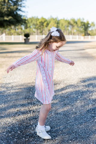 James and Lottie Girls Play Dress, Scallops & Hearts