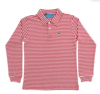 Harry Long Sleeve Polo - Red & White Stripe