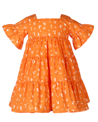 Game Day Tier Dress - Orange