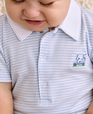 Kissy Kissy - Golf Championship Blue Stripe Playsuit w/ Collar