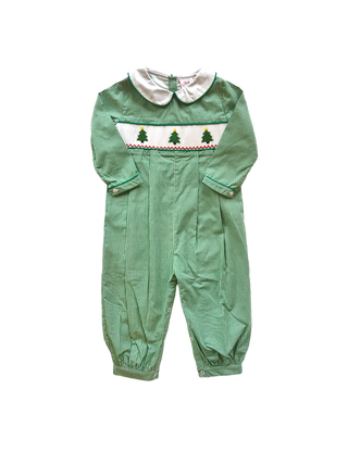 Holiday Trees Long Romper (Boy)