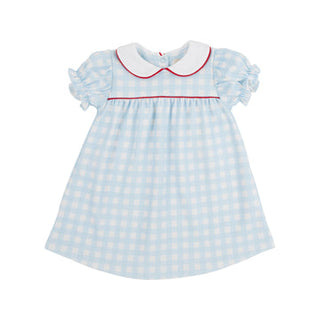 Holly Day Dress- Buckhead Blue Gingham with Worth Avenue White & Richmond Red