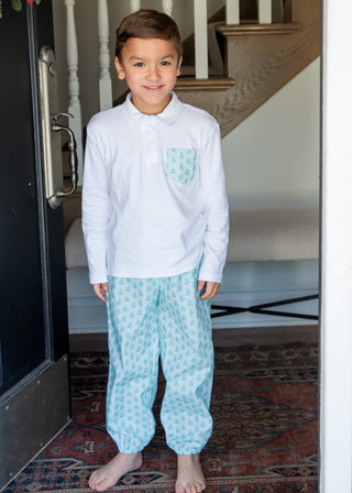 James and Lottie - Carter Pant Set, Gingham Christmas Tree