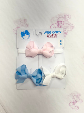 Three Tiny Grosgrain Hair Bows and One Add-A-Bow Band