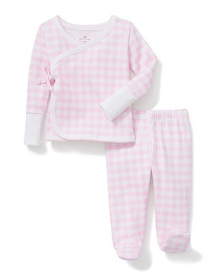 Petite Plume Baby Pima Wrap Set - Pink Gingham