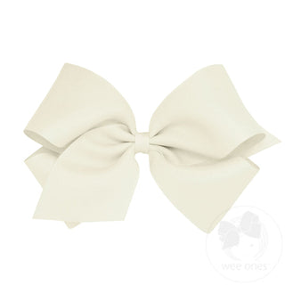 King Classic Grosgrain Hair Bow (Plain Wrap)- Antique White