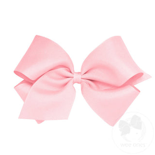 King Classic Grosgrain Hair Bow (Plain Wrap)- Light Pink