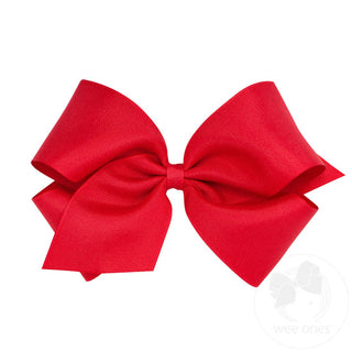 King Classic Grosgrain Hair Bow (Plain Wrap)- Red