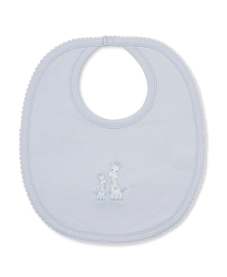 Kissy Kissy Giraffe Laughs Blue Bib