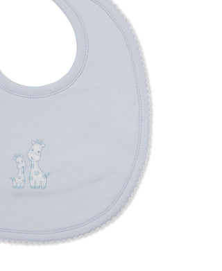 Kissy Kissy Giraffe Laughs Blue Bib