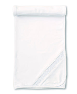 Kissy Kissy Hand Smocked CLB Charmed White Blanket