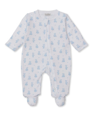 Kissy Kissy Teddy Bears Blue Zip Footie