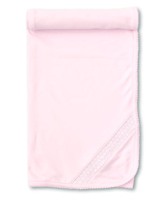 Kissy Kissy Hand Smocked CLB Charmed Pink Blanket